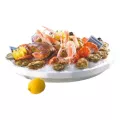 Plateau PS blanc fruits de mer diam 35cm H4.8cm